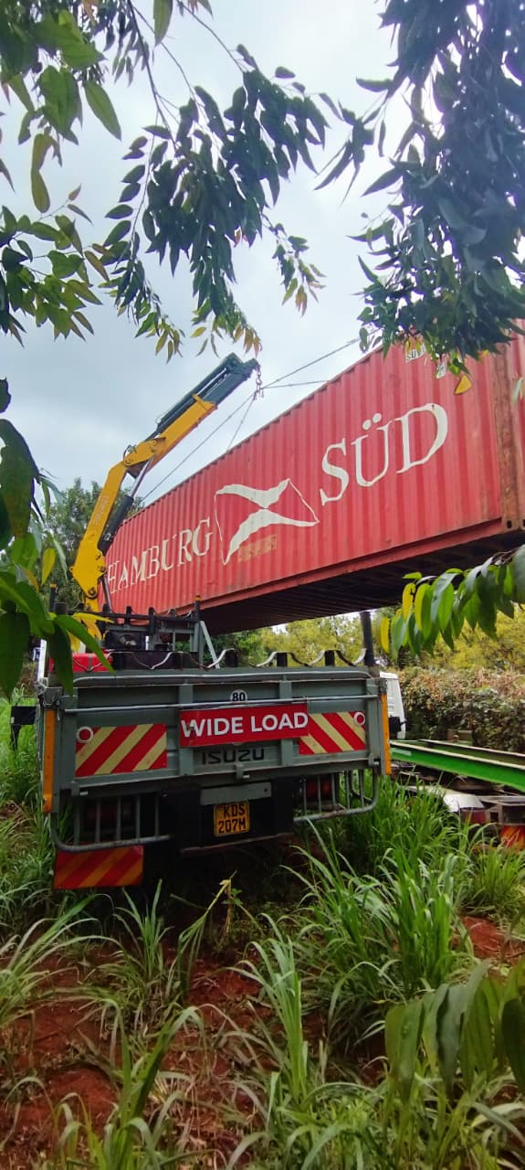 crane lifting a container